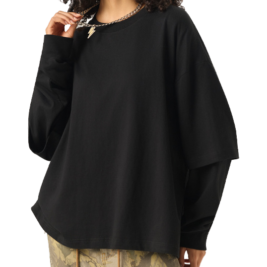Long Sleeve Boxy Layered T-Shirt (280g)