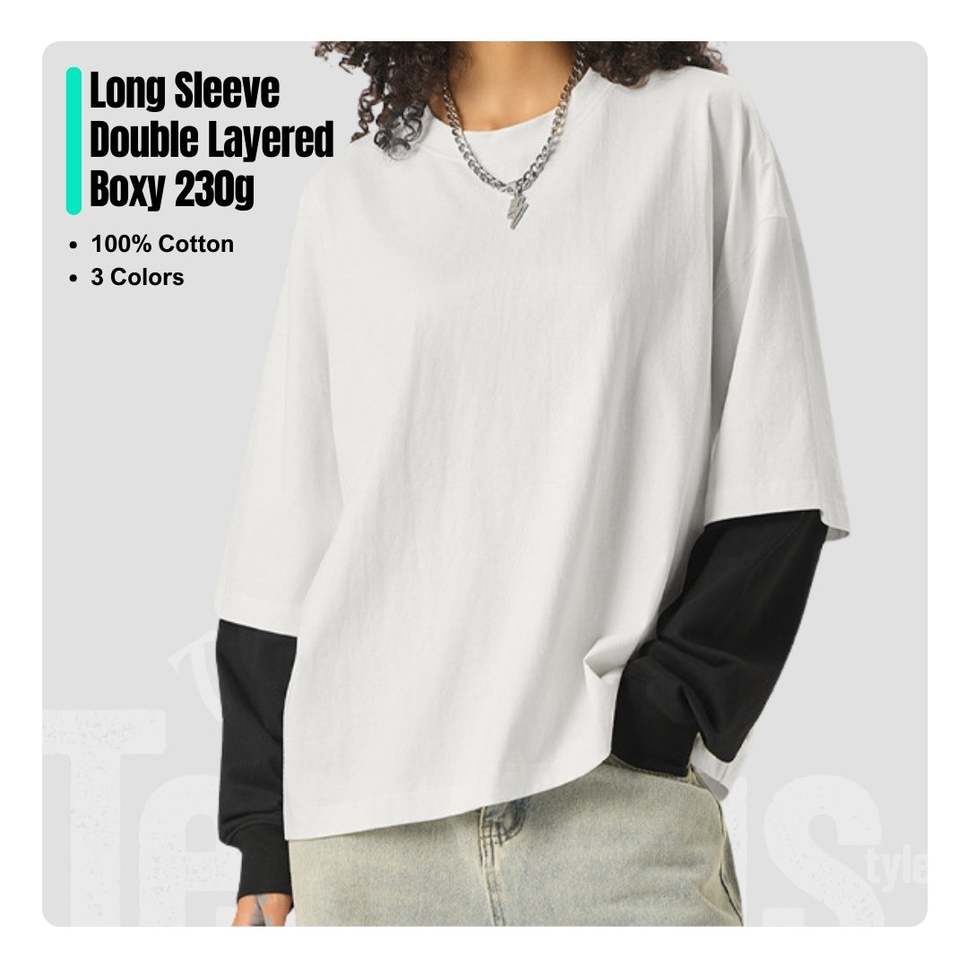 Long Sleeve Boxy Layered T-Shirt (280g)