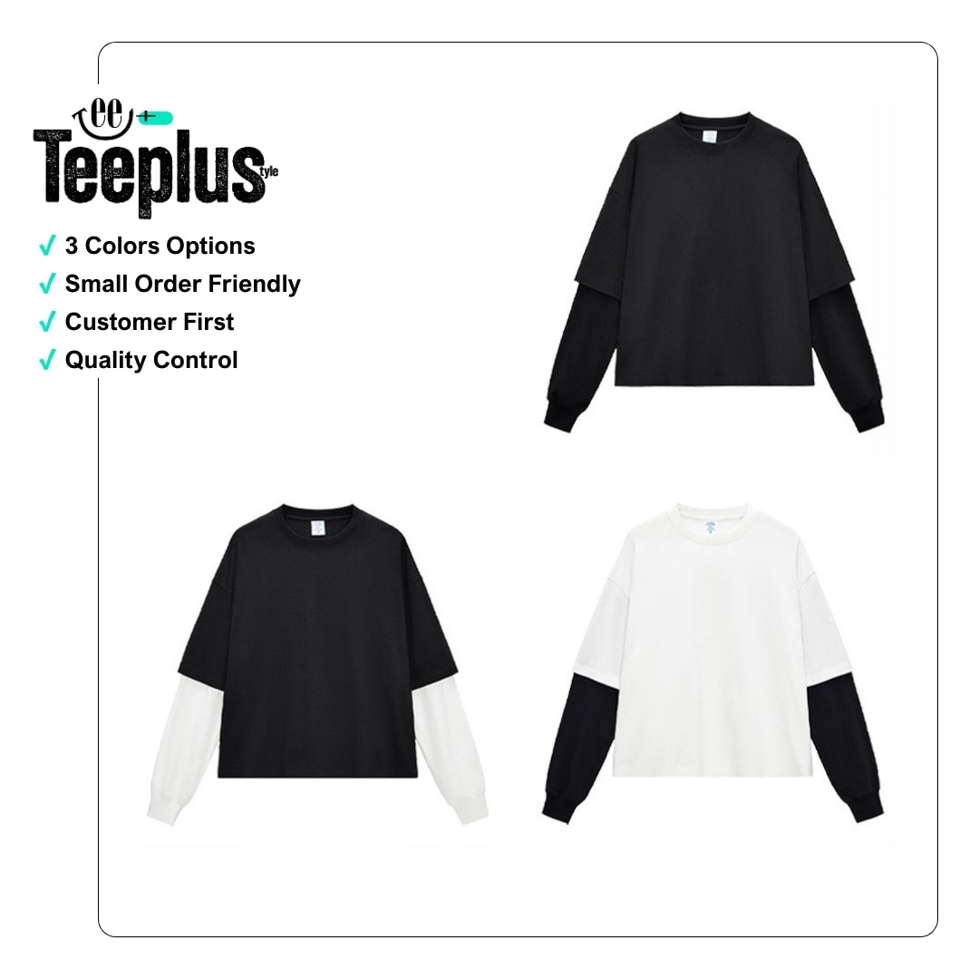 Long Sleeve Boxy Layered T-Shirt (280g)